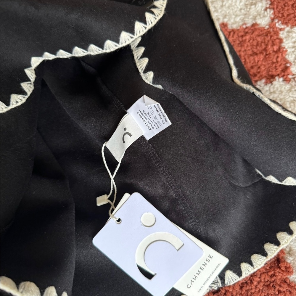 NWT Commense Contrast Trim Jacket With Matching Scarf - Picture 7 of 9